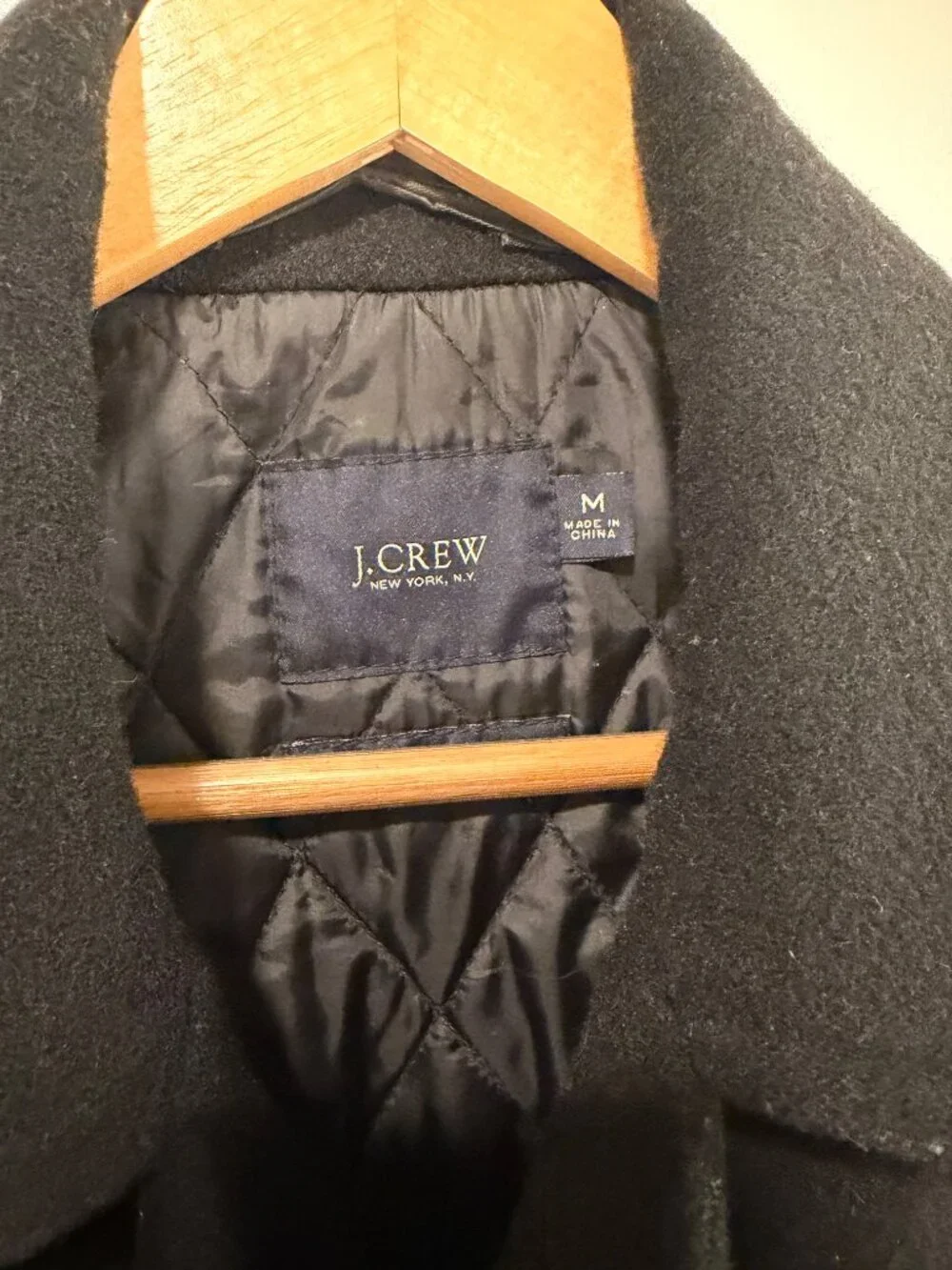 J. CREW – Gray Wool Stadium Cloth University Peacoat – Lined Quilted – Medium - Picture 2 of 4